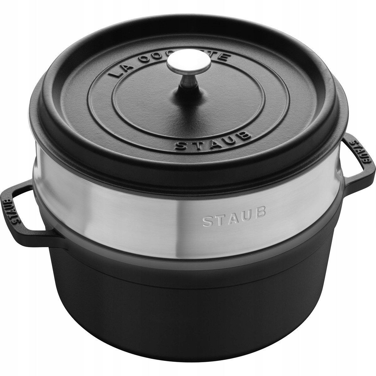 Staub La Cocotte Garnek żeliwny okrągły z wkładem 3.8 ltr czarny