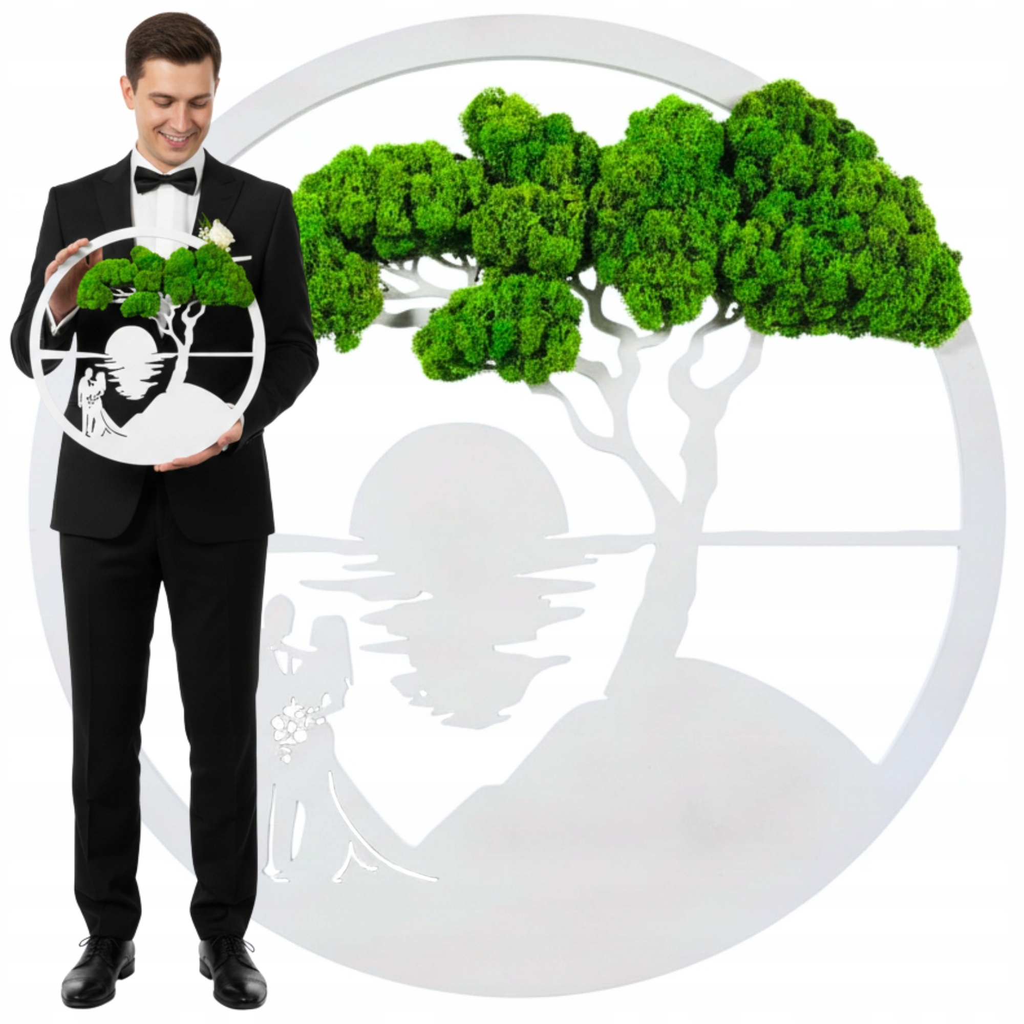 Obraz Mechu strom štěstí života lišejník 50cm Dárek svatební hostina svatba