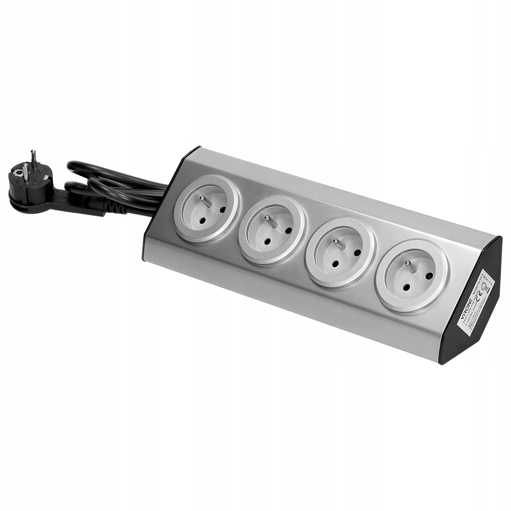 Kuchyňská zásuvka 4x2P+Z Inox kabel
