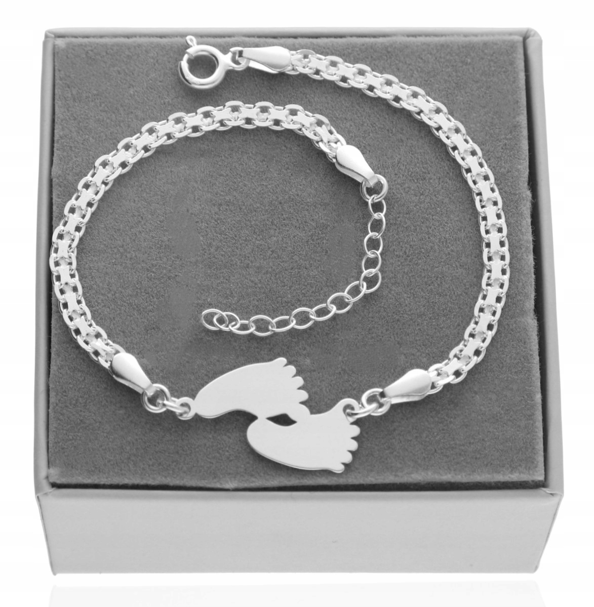 Stříbrný náramek elegantní nohy s nožičkami pro maminku Gravírování stříbro 925