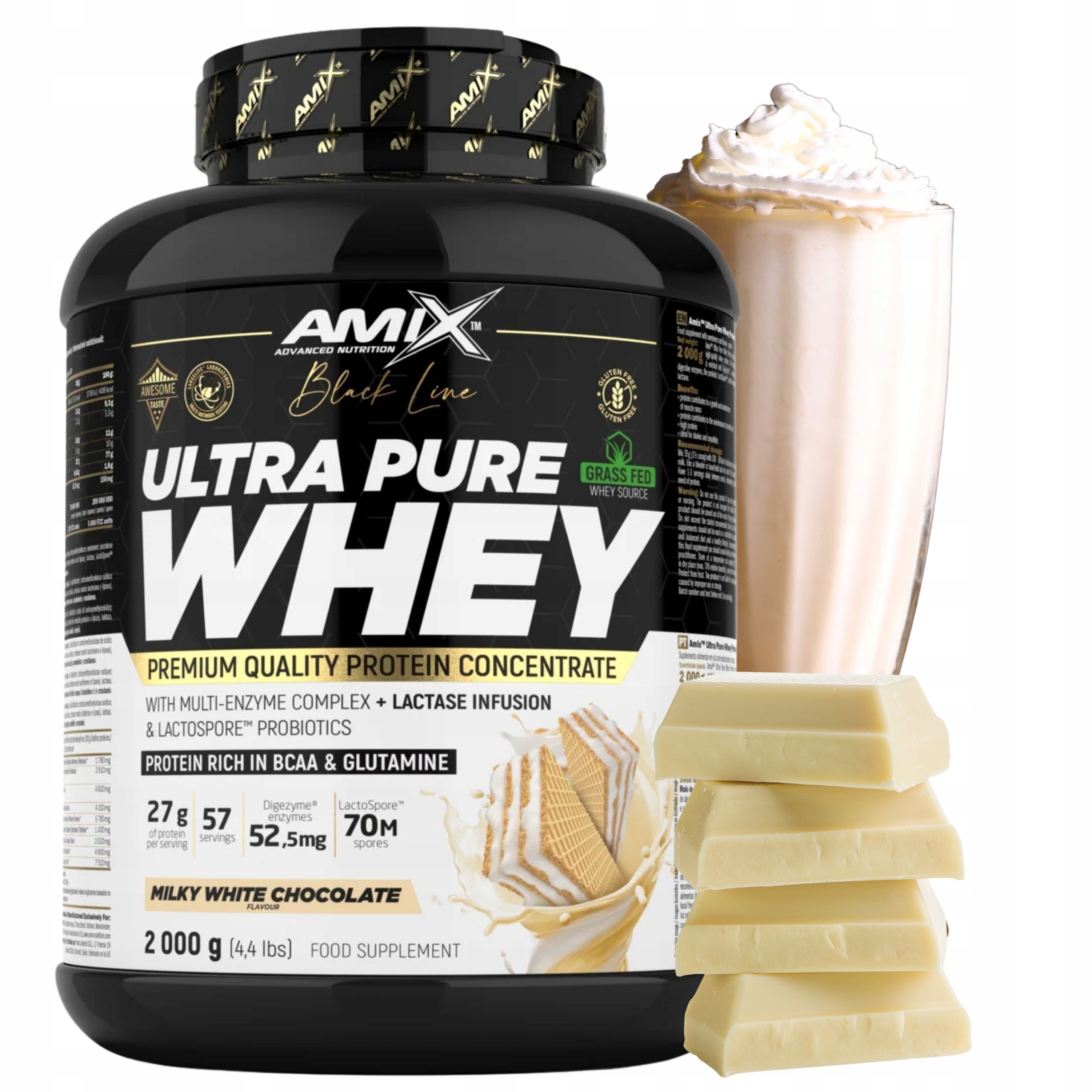 Syrovátkový Koncentrát syrovátkového Wpc Pure Whey Digezyme 2000 g Bílá Čokoláda