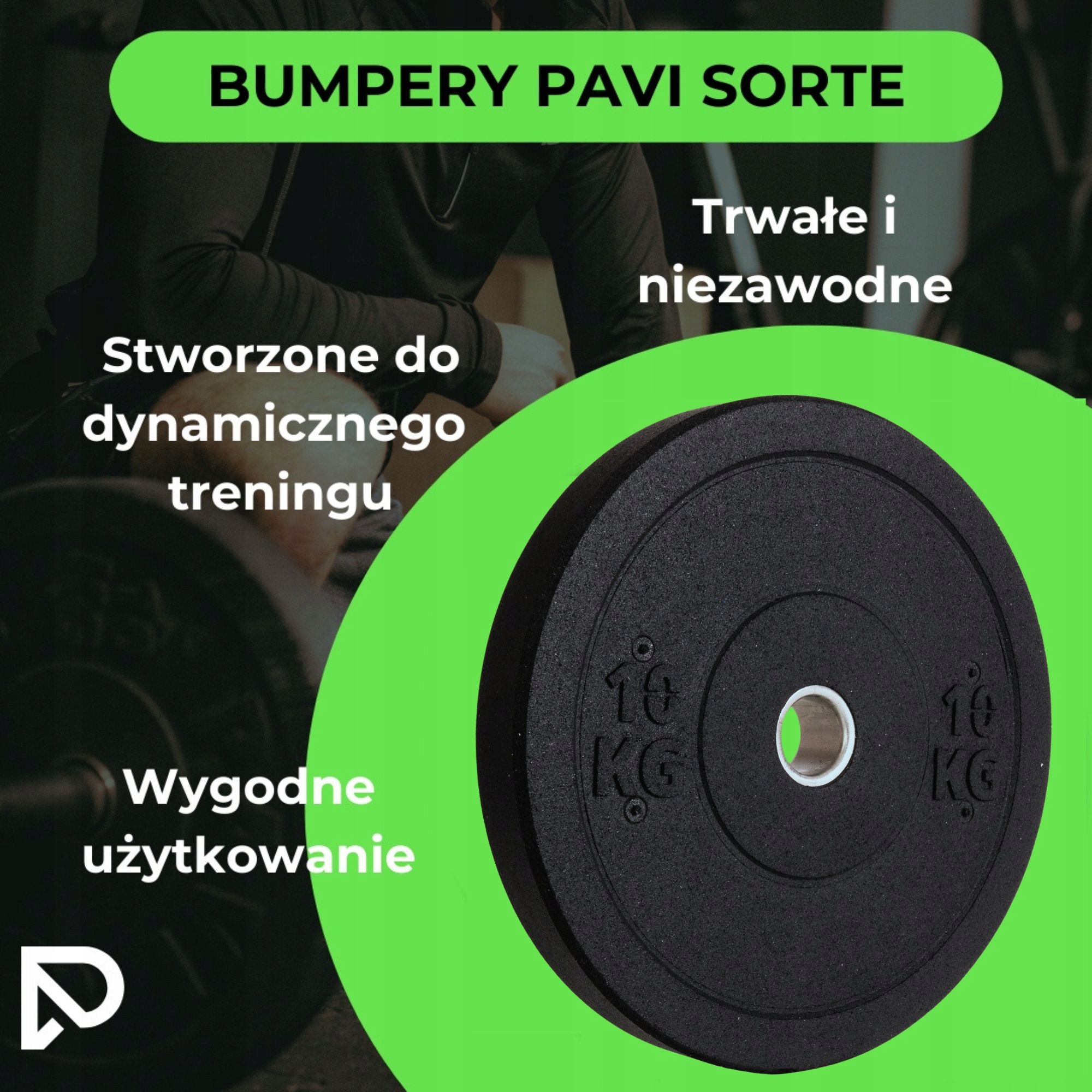 Obciążenie olimpijskie 10kg BUMPER II GATUNEK 51mm TALERZ krążek Łączna waga 10 kg