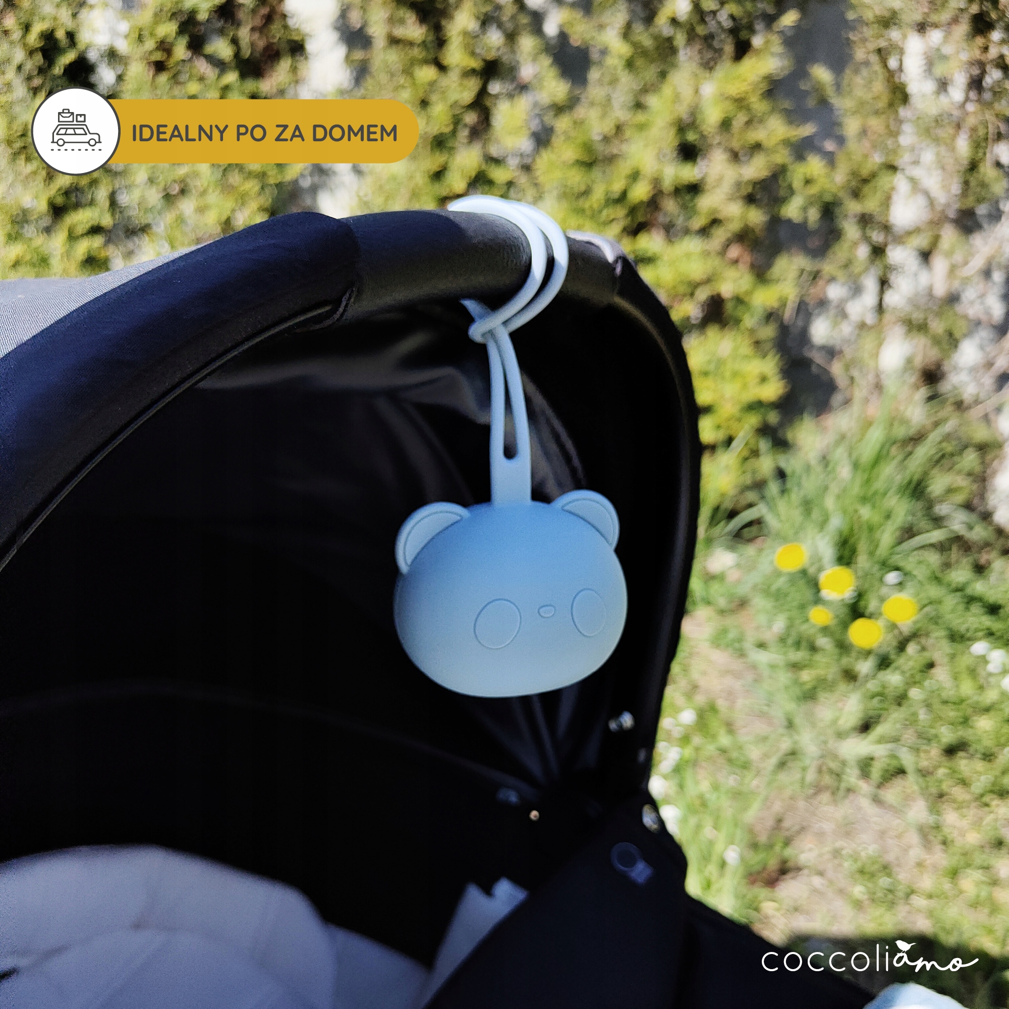 Silikonowe Etui na smoczek pojemnik kula ochronka zawieszka niebieski 0m + Materiał silikon