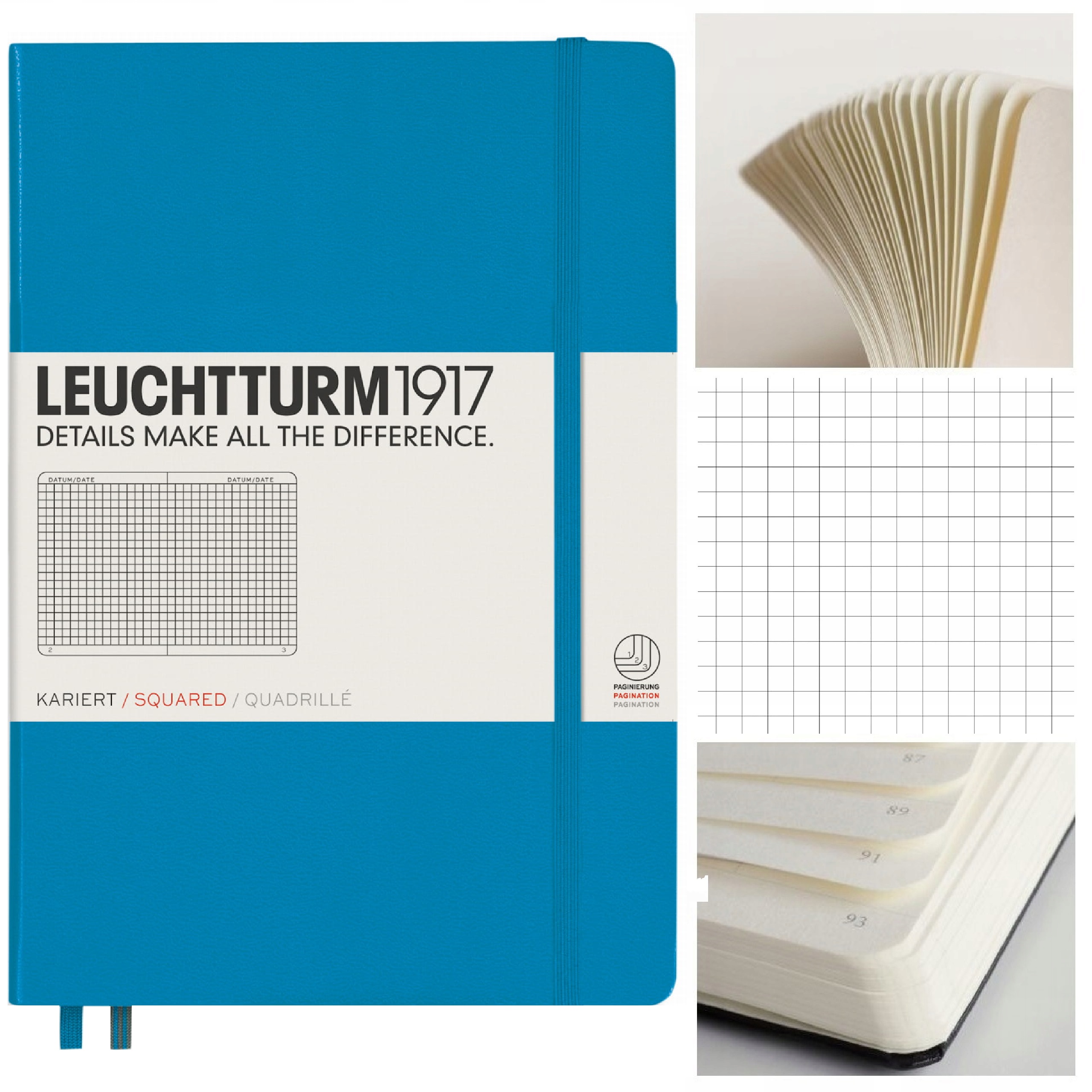LEUCHTTURM1917 Notatnik Notes A5 Kratka twardy zeszyt w kratkę Nordycki Nie