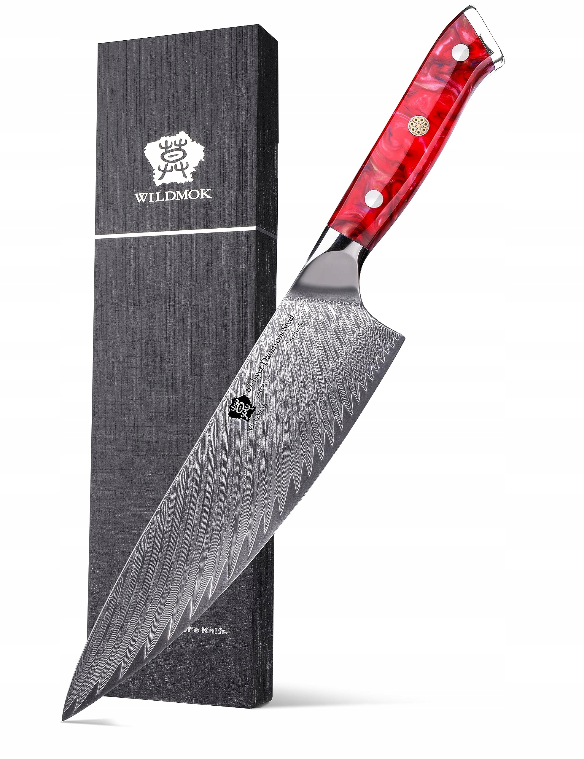 Wildmok Nůž 20 cm Japonský VG10 Ocel Damaskus