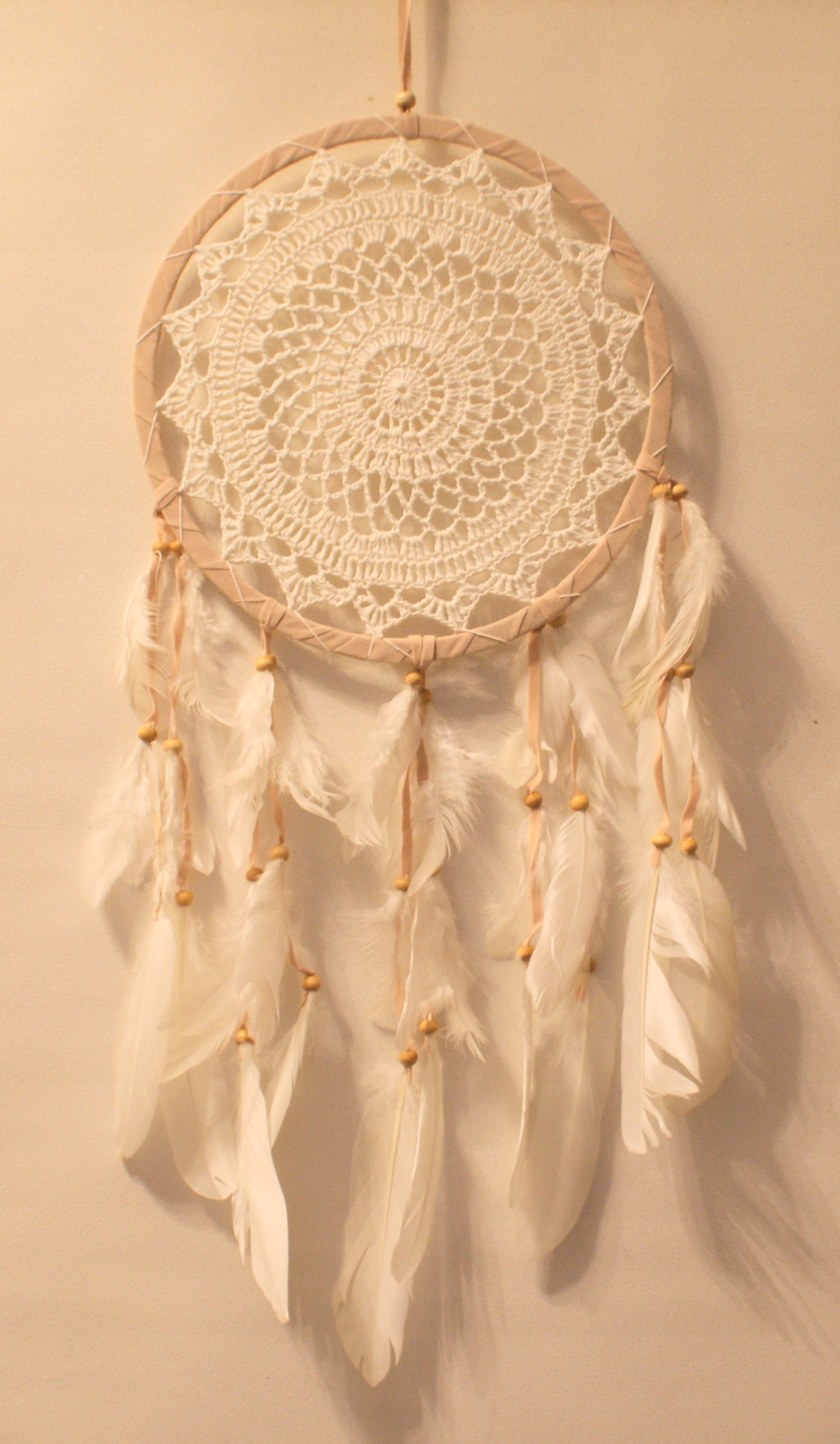 Dekorativní lapač snů, jednoduchý, bavlna, 27cm