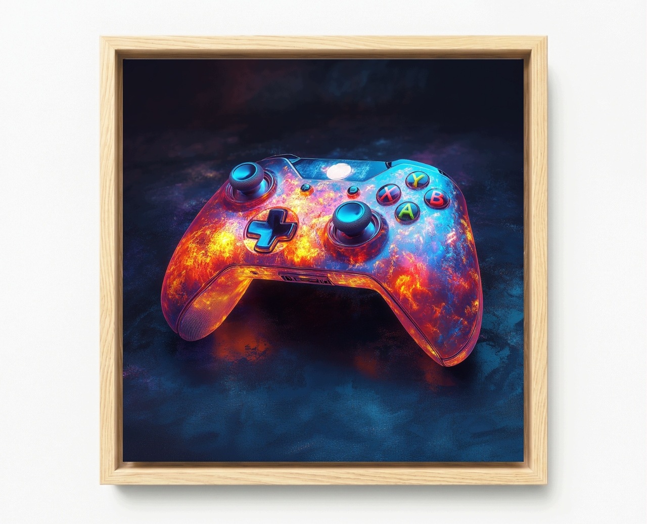 Obraz Rám American Box Herní Ovladač Pad Gamepad Světlo Energie 50x50