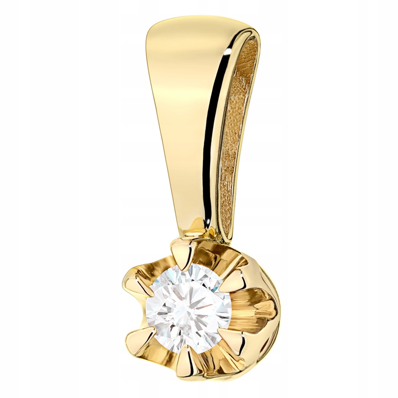 Krásný Zlatý Přívěsek 585 s Briliantem 0,10 ct