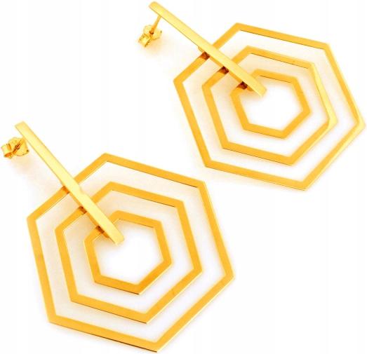 Náušnice ze zlata 585 geometrické 5,47g zlato 14k elegantní vzor