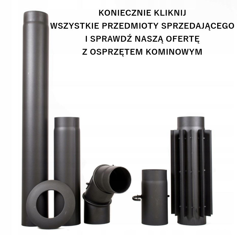 RURA DYMOWA DO PIECA KOMINKA ŻAROODPORNA 120x500 Średnica 120 mm