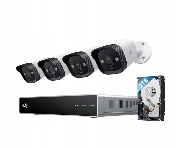 Zestaw 4 kamer zewnętrznych Eufy PoE Nvr S4 Max 4x Tubowa E40