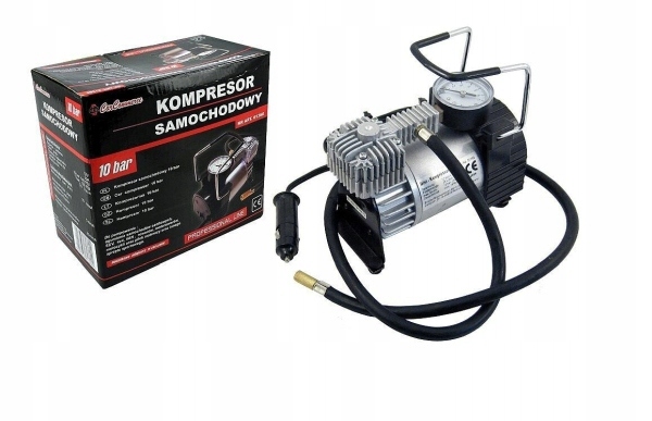 Kompresor samochodowy metalowy 12V 10 BAR