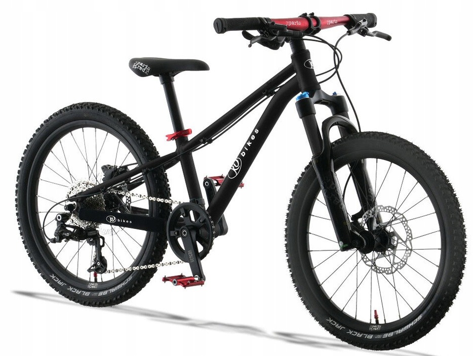 Lekki rowerek amortyzowany KUbikes 20 S Mtb Disc Czarny Laser Red