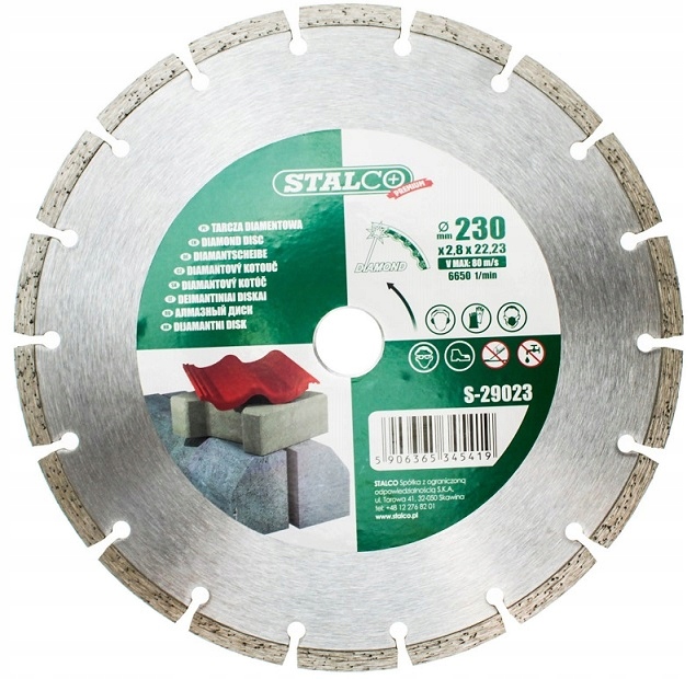 

Tarcza diamentowa segmentowa 230mm Stalco S-29023
