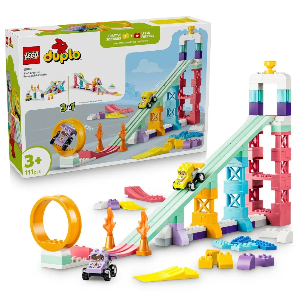 Lego 10478 Duplo Town Kreativní rampy 3v1 s vozidly