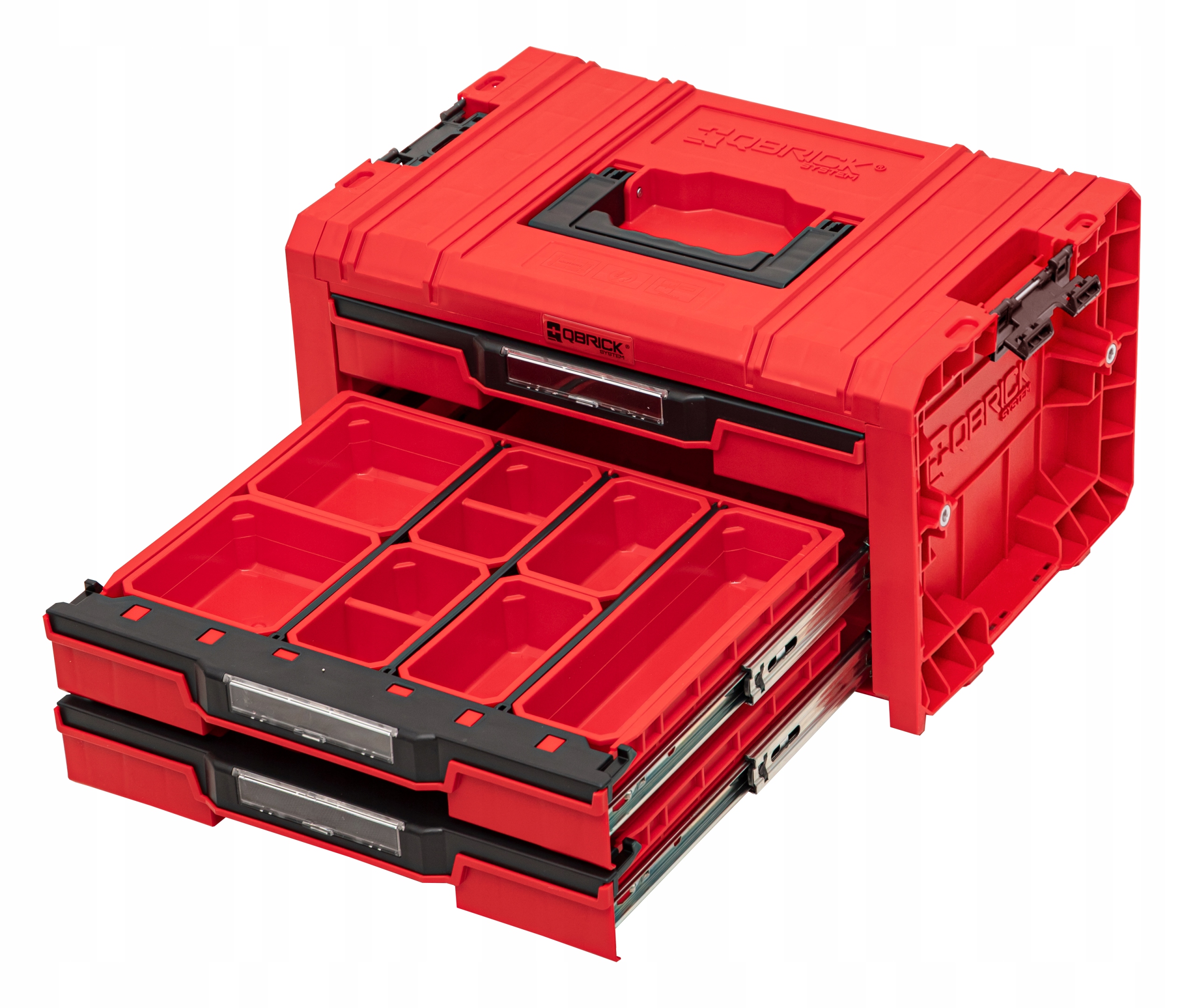 Skrzynka QBRICK SYSTEM PRO Drawer 3 Toolbox Expert RED Ultra HD Długość 45 cm