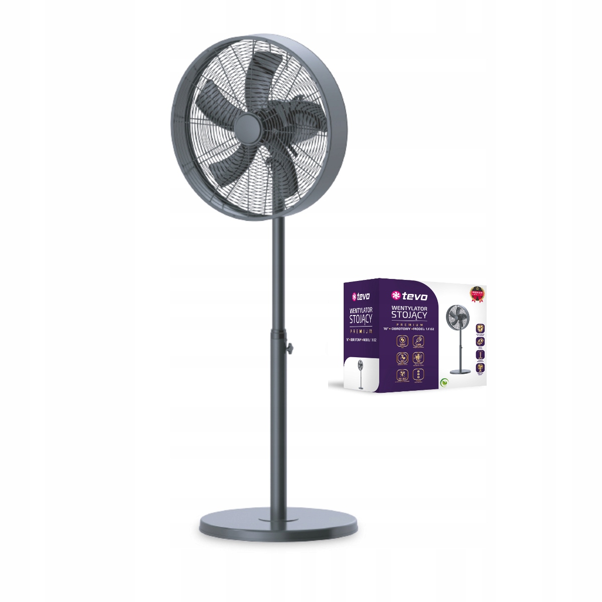 Elegantný stojanový ventilátor Ventilátor loftový čierny 50 W