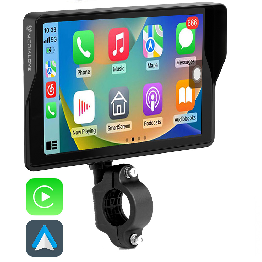 Monitor motocyklowy Android Auto Carplay ekran multimedialny Nawigacja 5''