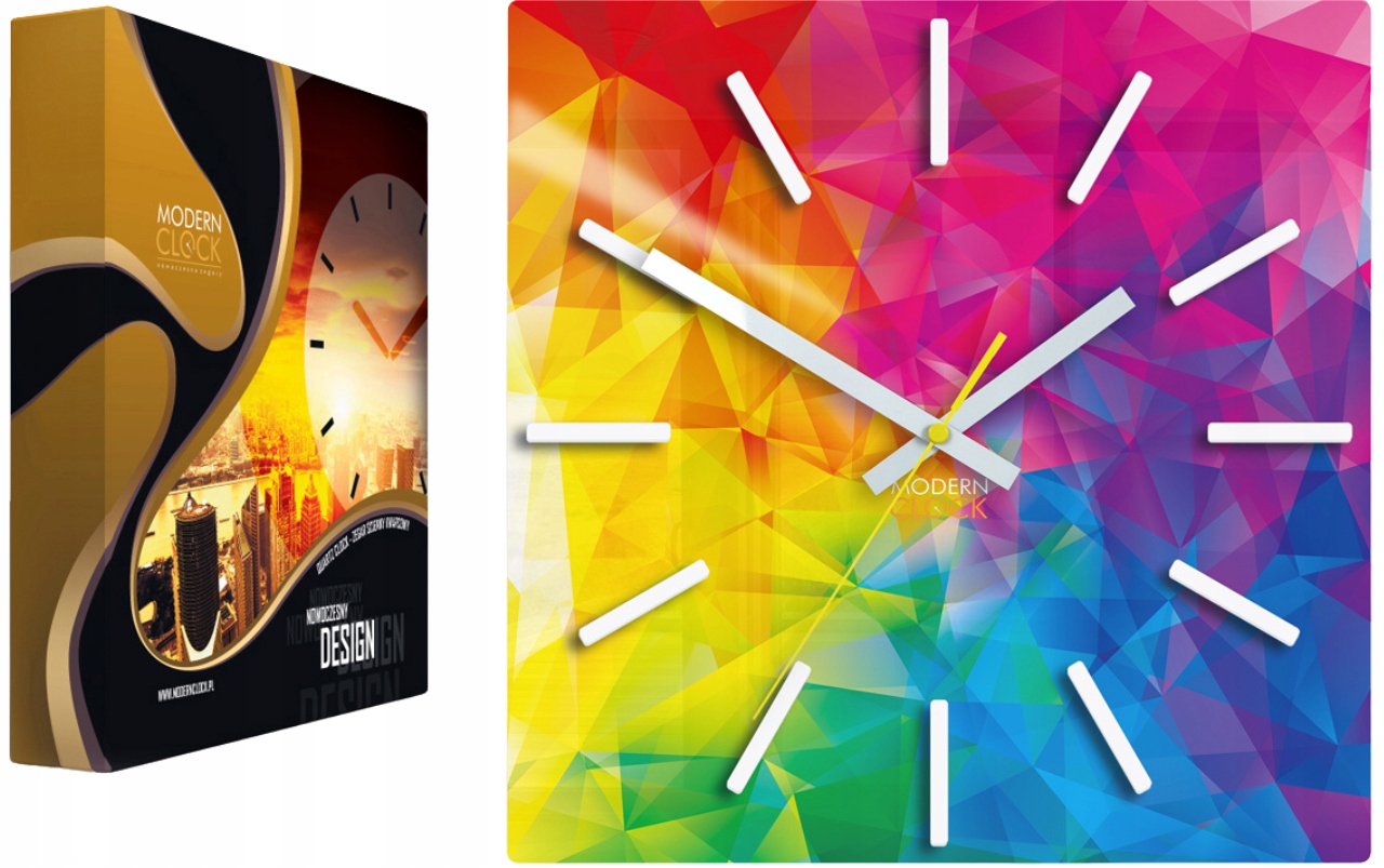 Nástěnné hodiny Vícebarevné Akrylové Amazing Čtvercové Křemenný mechanismus