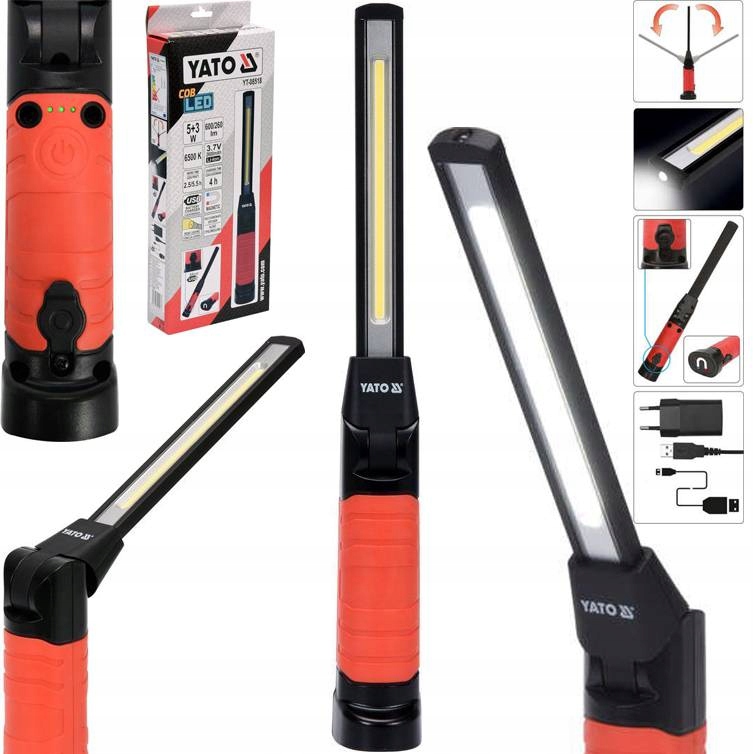 

Yato YT-08518 Lampa Warsztatowa Aku Led Cob 5W