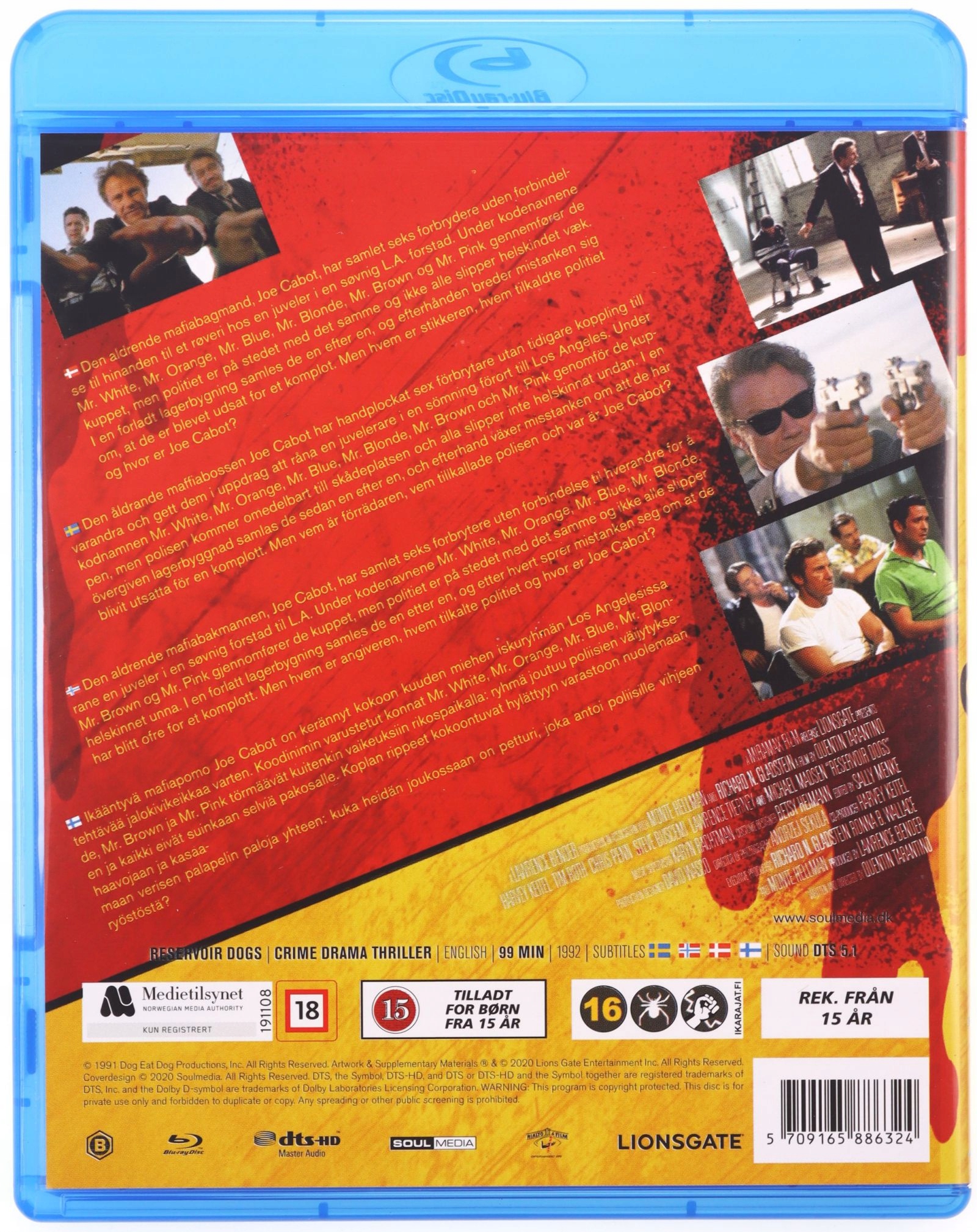 RESERVOIR DOGS (WŚCIEKŁE PSY) (BLU-RAY) Stan opakowania oryginalne