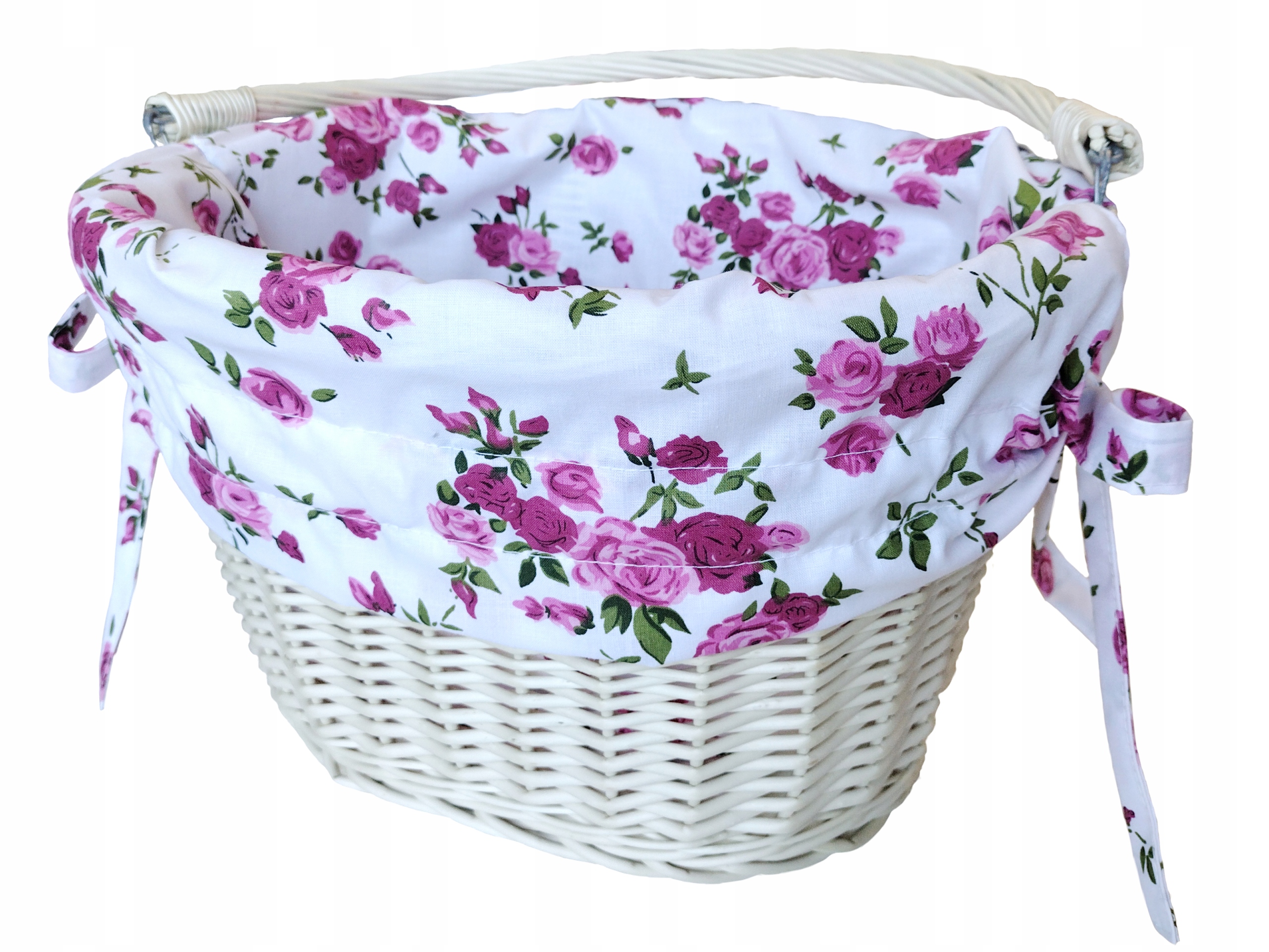 Koszyk na rower wiklinowy kosz na kierownicę z uchwytem wkład Jackmar