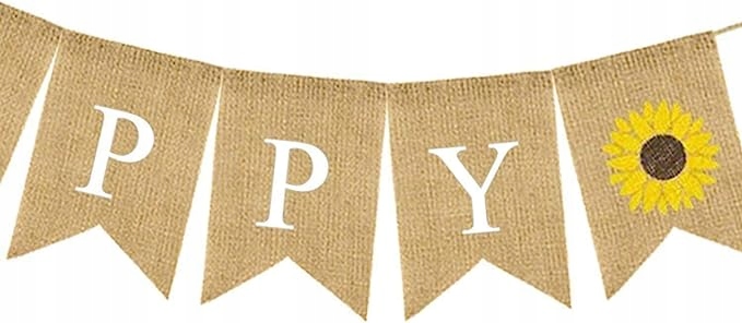 GIRLANDA JUTOWA BANER HAPPY BIRTHDAY SŁONECZNIKI Marka inna marka