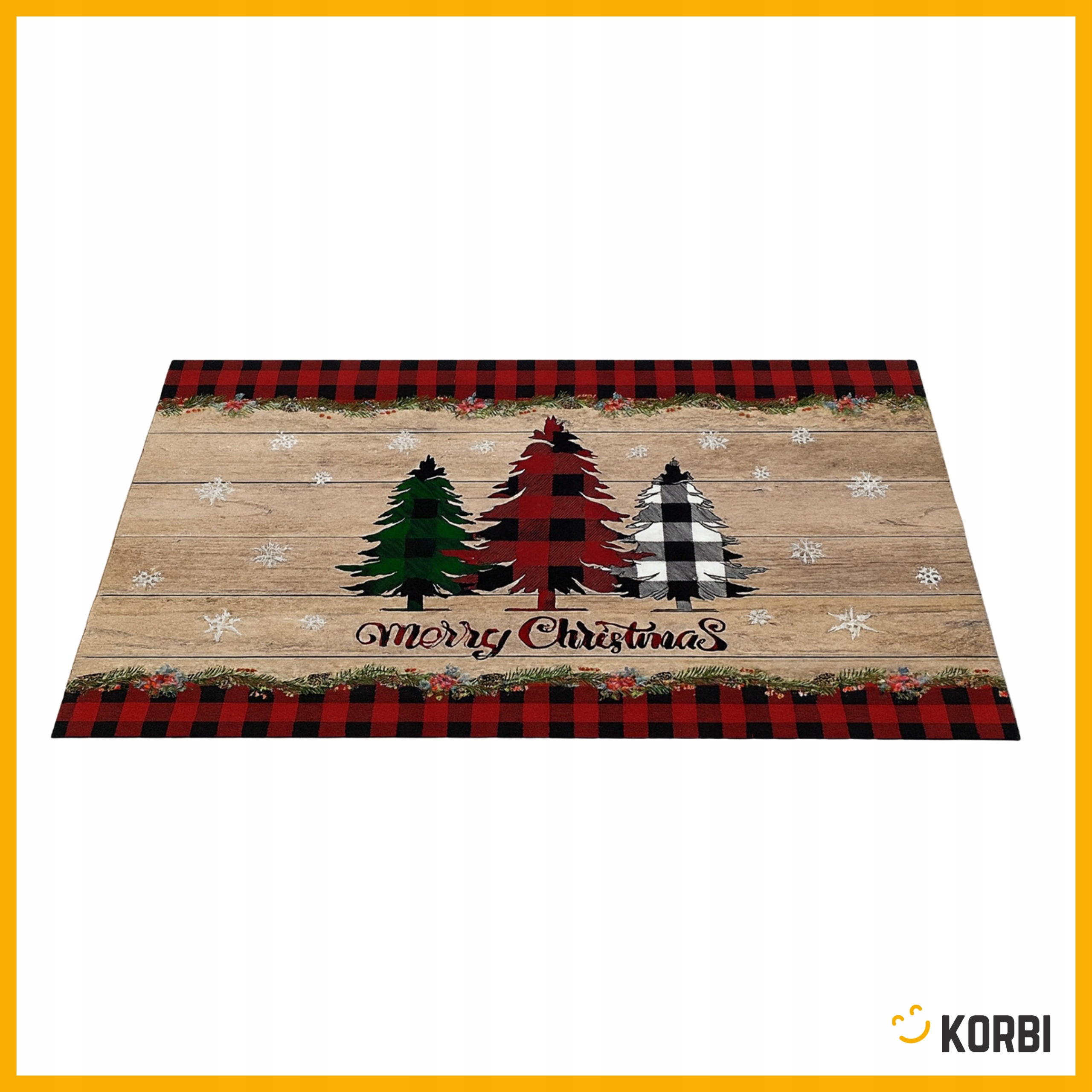WYCIERACZKA ŚWIĄTECZNA POD DRZWI WEJŚCIOWA WEWNĘTRZNA MATA OZDOBNA 40X60CM Kod producenta Korbi WYCIERACZKA POD DRZWI ŚWIĄTECZNA