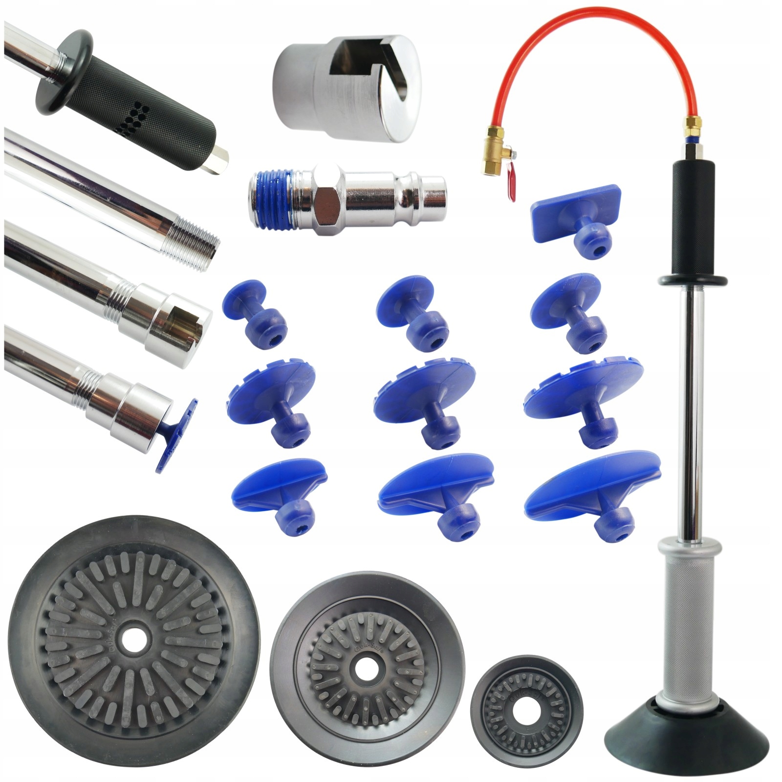 Pneumatické Kladivo Na Podtlak 3 Přísavky 10 Ks adaptérů držák