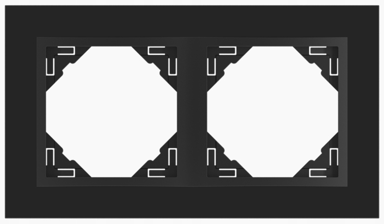 Efapel Crystal rámeček 2x sklo/černý 90920 Tep