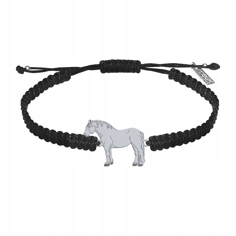 Stříbrný náramek s koněm Peršon 925 Makramé Dárek Šperky Gravírování