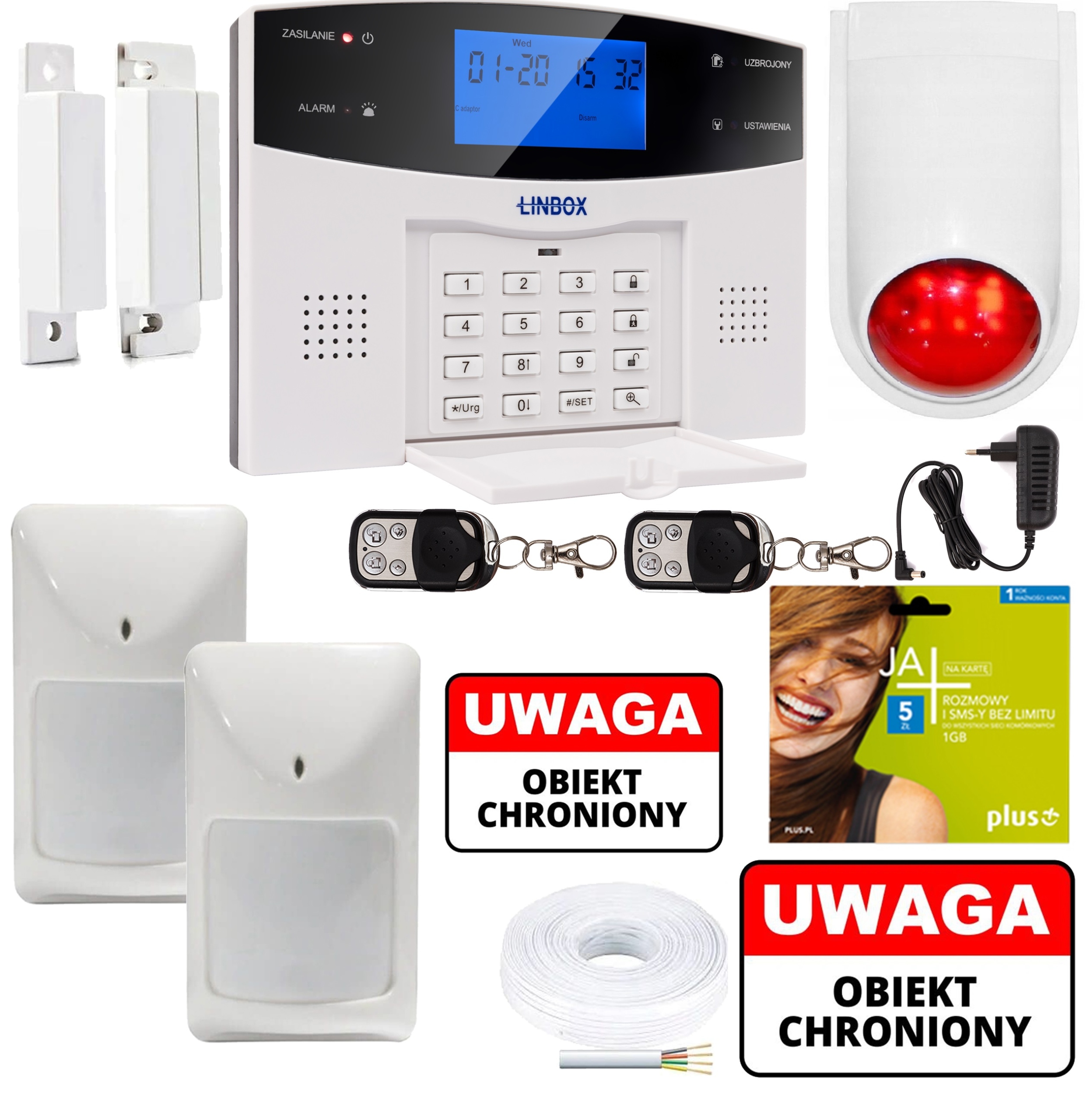 PRZEWODOWY ALARM GUARD 1 SENIOR LCD GSM WIFI TUYA