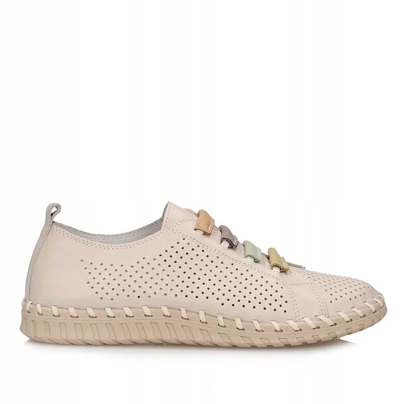 Dámské polobotky T.Sokolski Lyn W26-03 Beige béžové kožené s děrováním