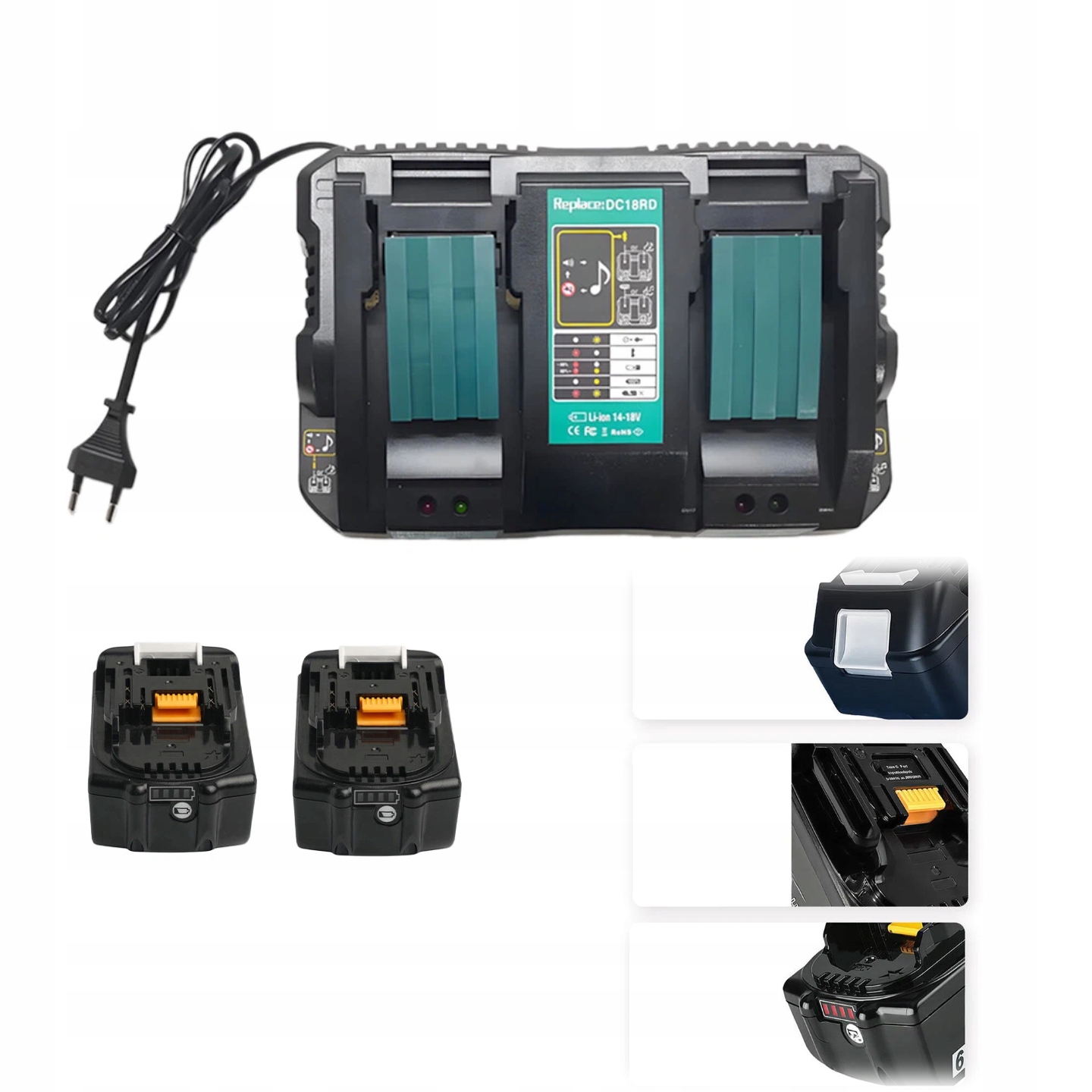 Baterie 6000MAH 2 Ks Pro Makita BL1850 S Nabíječkou