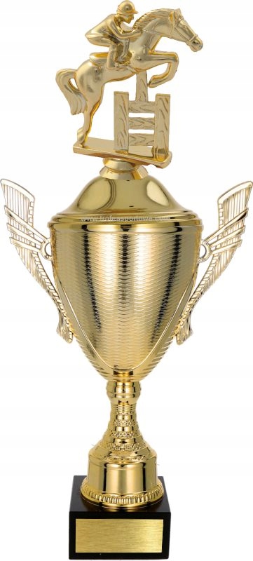 Krásný pohár s figurkou Jezdectví 42 cm Gravírování Bonus