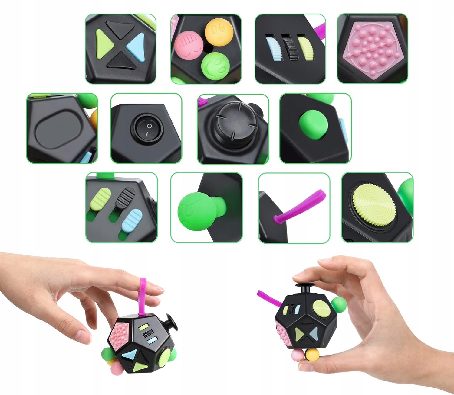 KOSTKA ANTYSTRESOWA RELAKSUJĄCA ANTYSTRESOWA DLA DZIECI ADHD AUTYZM LĘKI Marka inna