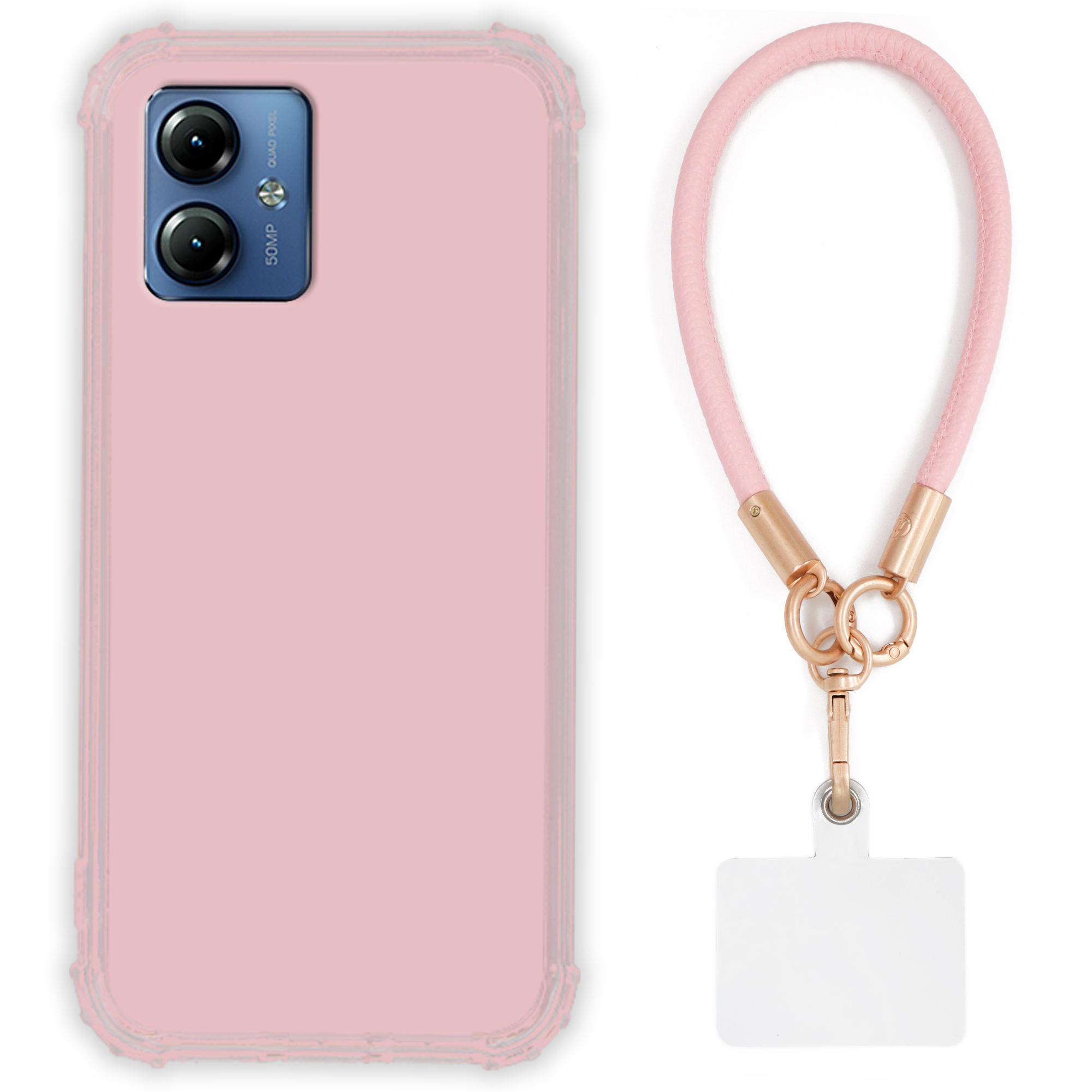 Pouzdro Pro Motorola G14 Case Antishock Pinky Růžové vodítko Odolné Tpu