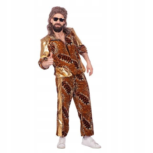 Teplákovka Tepláková Kostým S Leopardím Potiskem, Zlatá Karneval 90. Léta M
