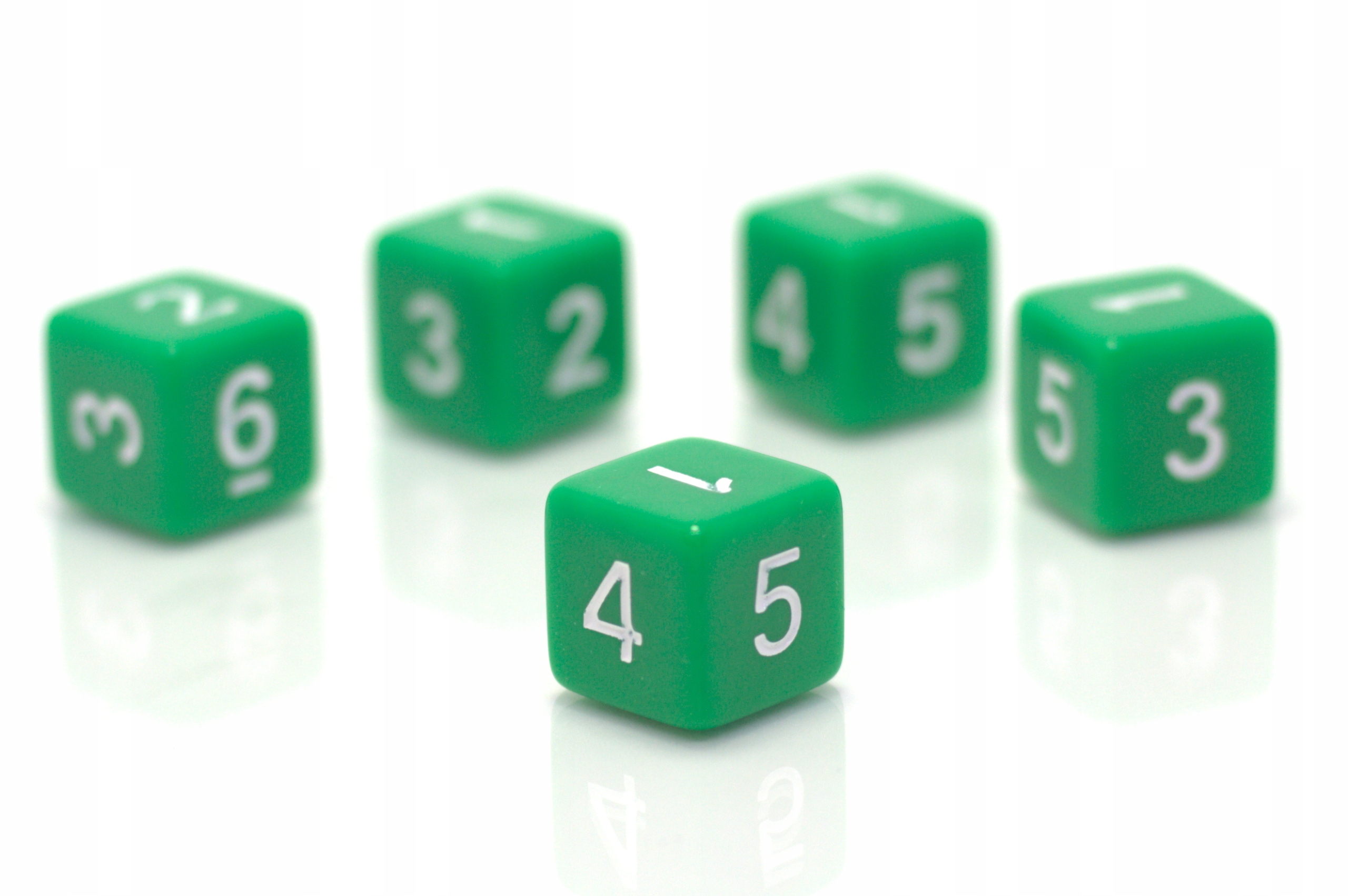 ZESTAW 10 KOSTEK K6 RPG ZIELONA KOŚĆ SZEŚCIOŚCIENNA 1,6 CM Liczba ścian 6