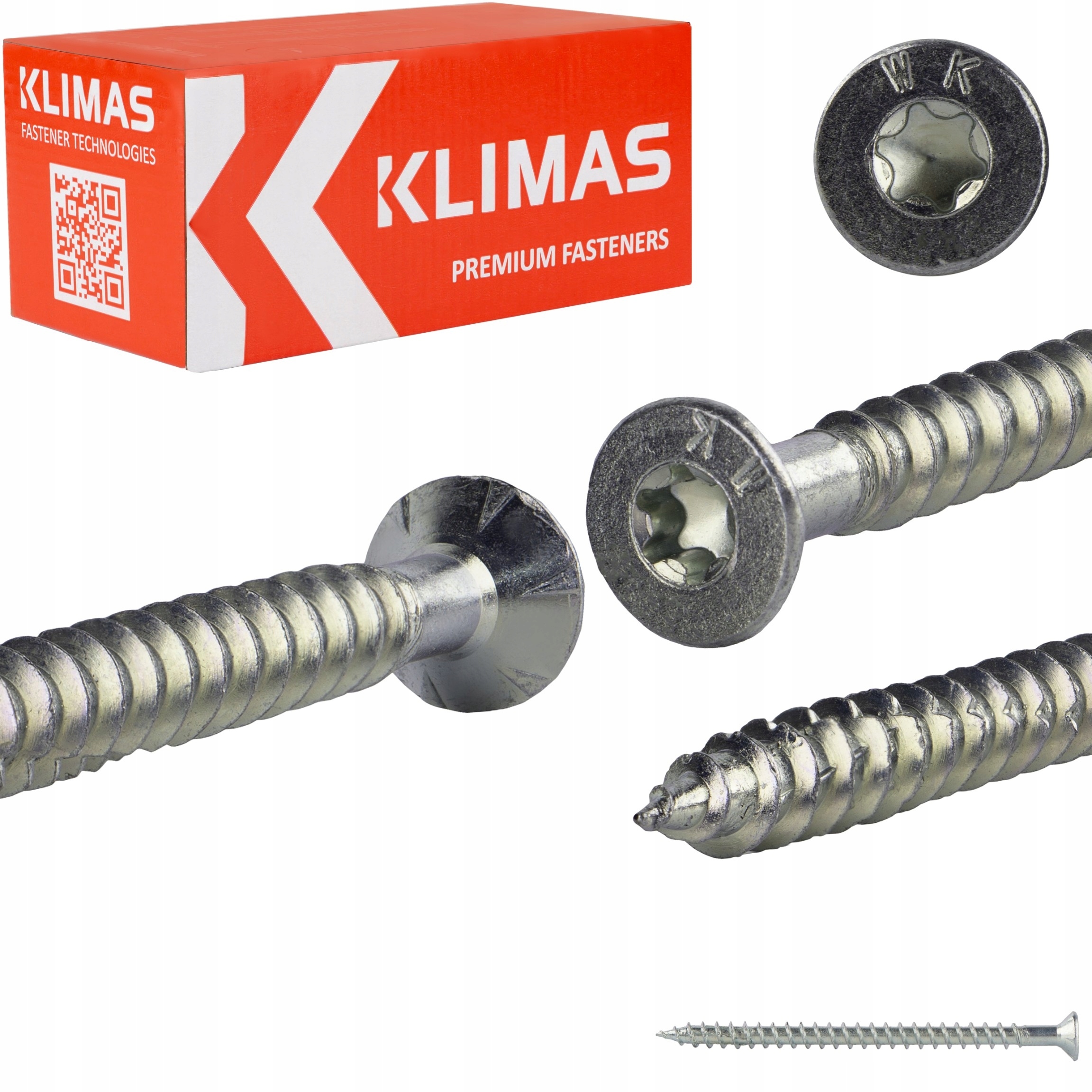 Tesařské vruty 8x120 mm 50 ks torx s plným kuželovým závitem Klimas Wkfs