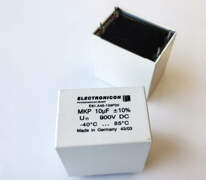 [1szt]Kondensator polipropylenowy Mkp 10uF 900V Electronicon E61.A45-103P20