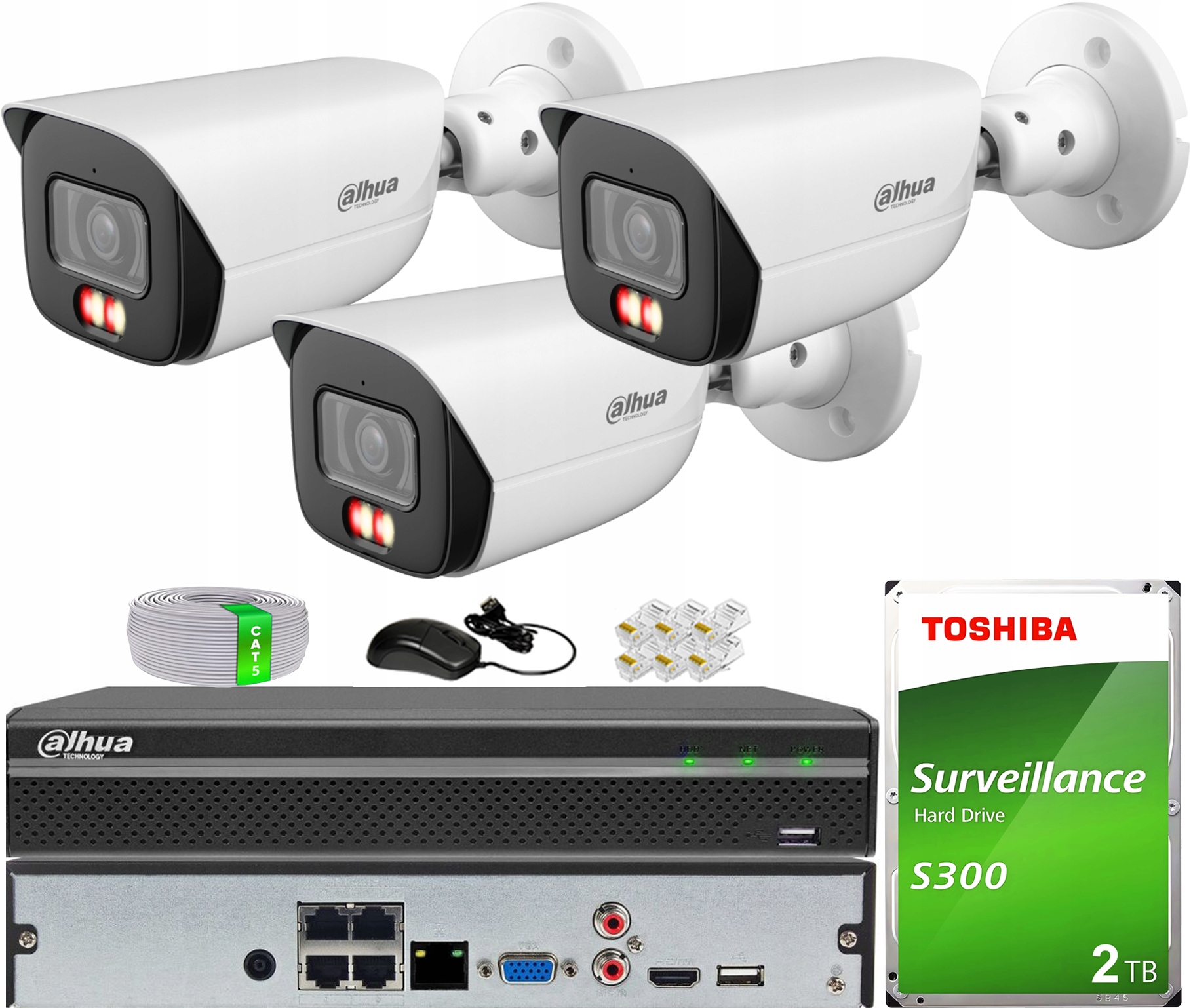 Sada pro monitorování PoE 3 kamer WizSense IPC-HFW3649E-S-IL Dahua