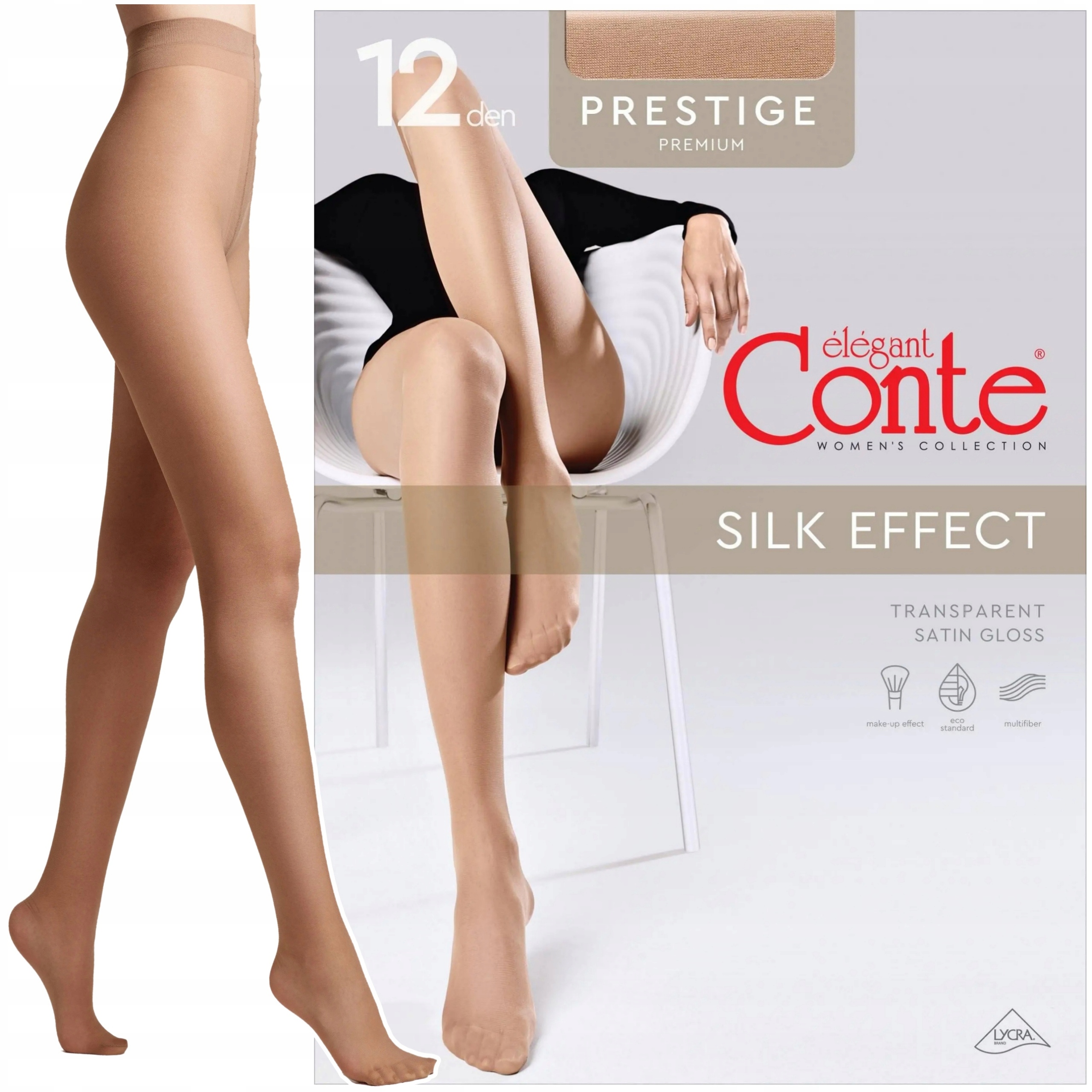 

Rajstopy Damskie Conte 12 den Prestige R2 Bronz