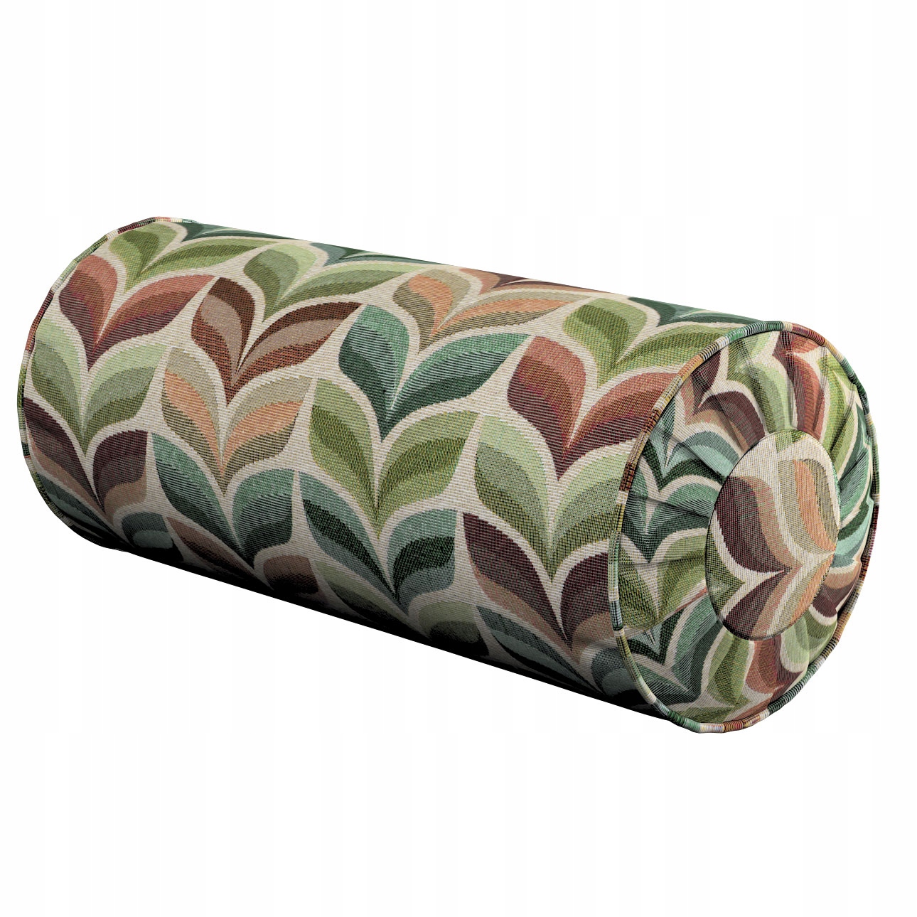 Polštář váleček s záložkami Ø20 x 50 cm zelený