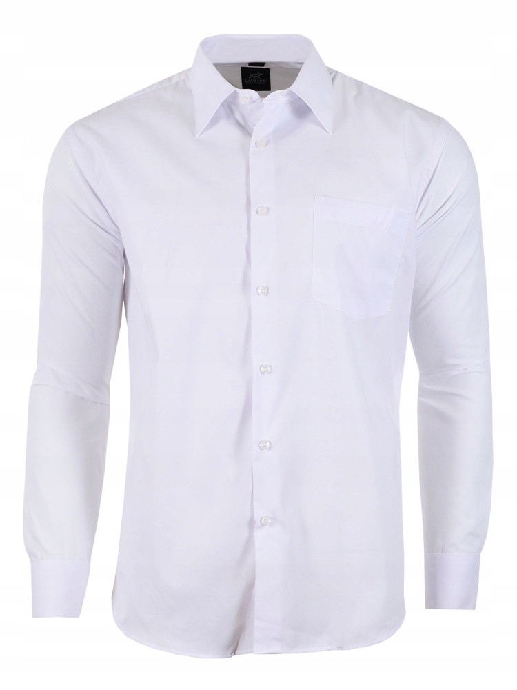 41/42 KOSZULA GŁADKA BIAŁA DŁUGI RĘKAW