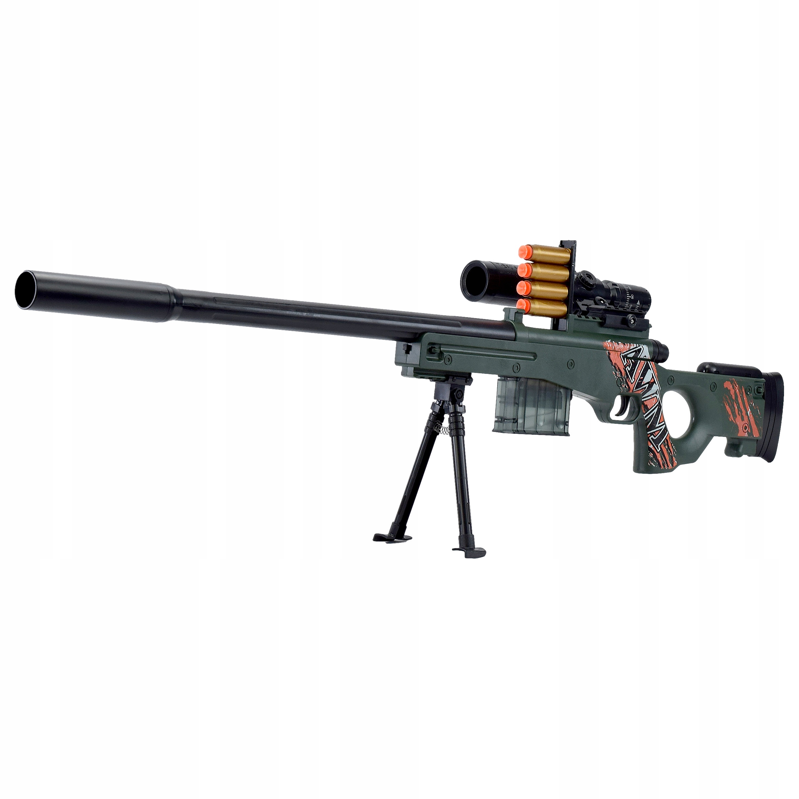 KARABIN PISTOLET SNAJPERKA SNAJPER STRZAŁKI ŁUSKI Szerokość produktu 87 cm