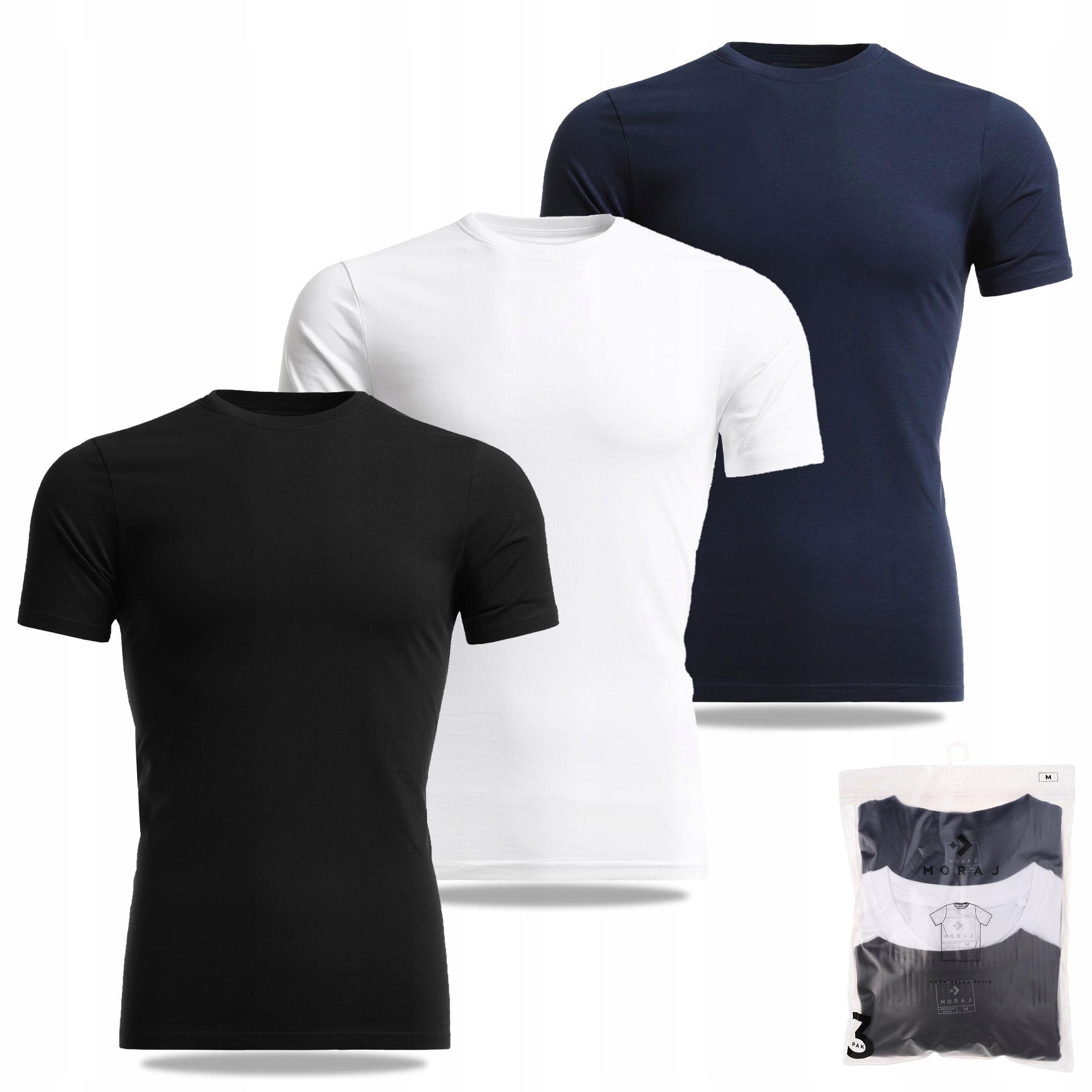 x3 Pánské Tričko Moraj tričko bavlněná sada 3 Barvy M