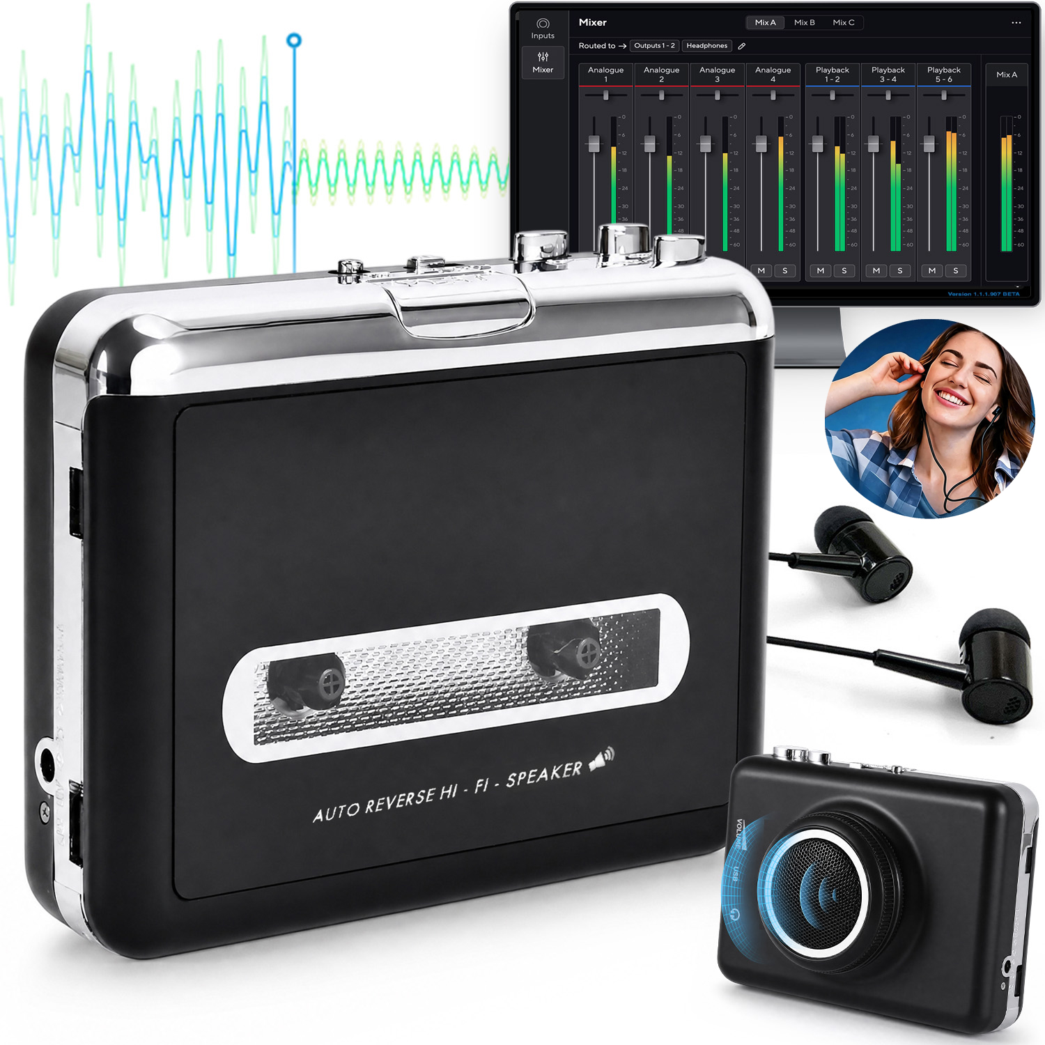 Usb Páska Pro Vysoce Kvalitní Konvertor Pro Snímání MP3 Ze Sluchátek
