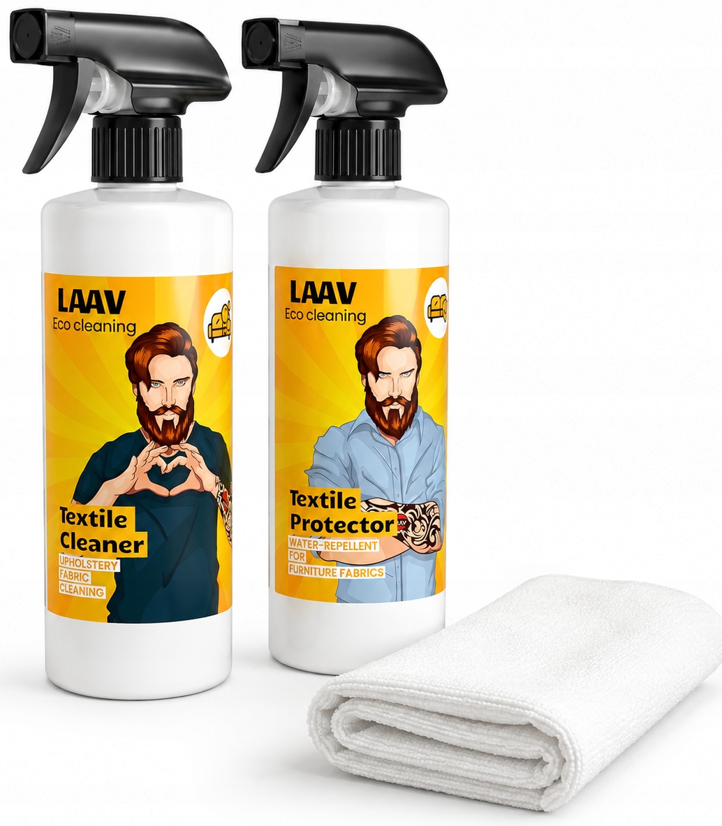 Laav Zestaw Do Czyszczenia Tapicerki Sofy Dywanów Impregnat 3 El.