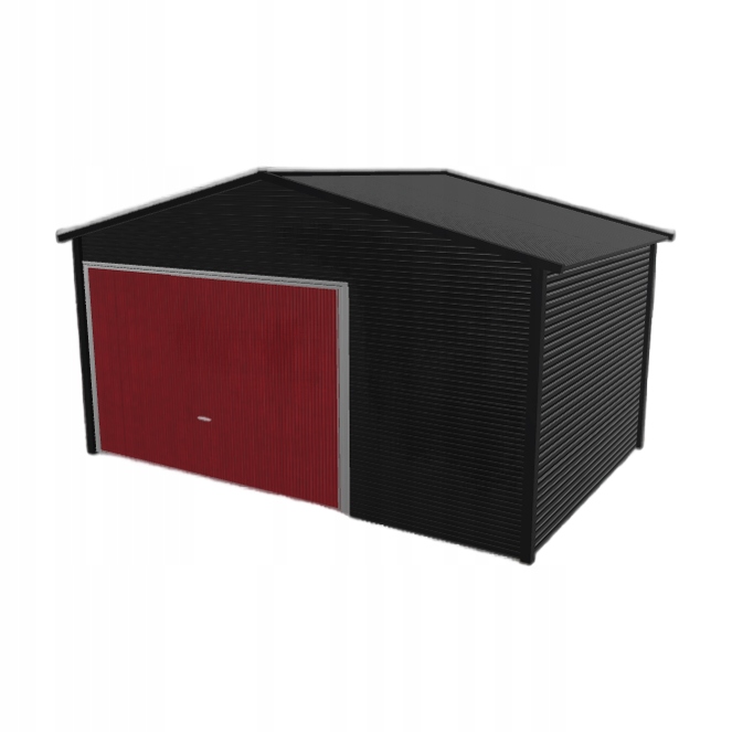 Plechová garáž 4.5 x 3 m jednopolohová, dvouspádová, černá